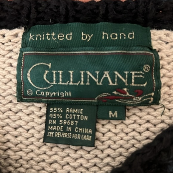 Vintage 1980s Culinane Hand Knit Animal Print Sweater - Picture 6 of 7